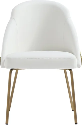 Vista 14 de Manhattan Comfort Gracie - Juego de 1 sillas de comedor modernas de piel sintética, asiento tapizado de piel sintética, patas de acero, espuma