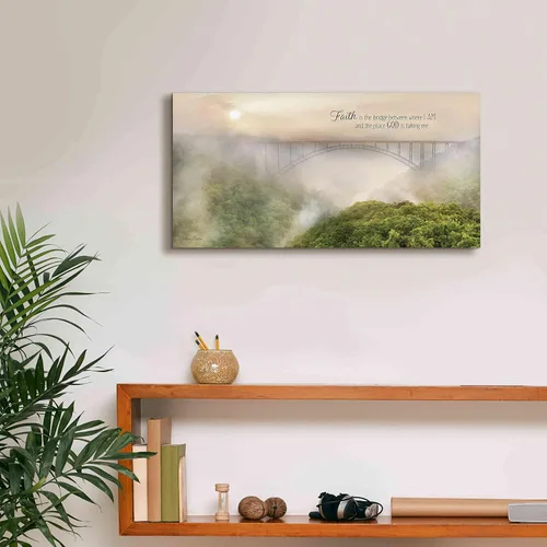 Vista 6 de Epic Graffiti 'Faith is the Bridge' de Lori Deiter, lienzo decorativo para pared, 24 x 12 pulgadas