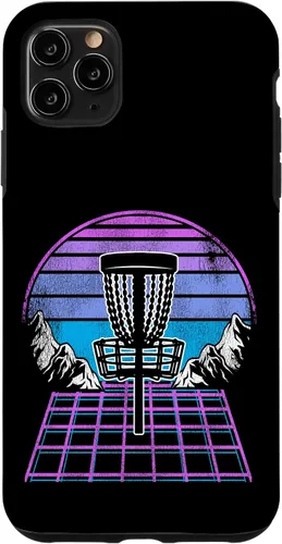 Vista 13 de Disc Golf Basket 90s Synthwave Sunset Retrowave Frisbee Golf Case for iPhone 17