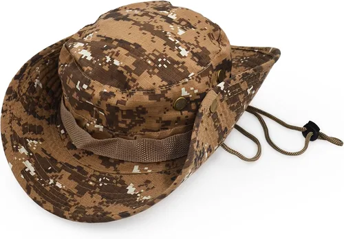 Vista 14 de Sombrero de ala ancha para exteriores, sombrero de protección solar, estilo clásico del ejército de combate de los Estados Unidos, gorra de sol