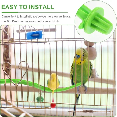 Vista 6 de POPETPOP Swing Bird Model Bird Perch Toy Plastic Cage Stand Simulation Fake Cage Toy Periquitos Perca Divertidas Burlas para cacatúas Cacatúas