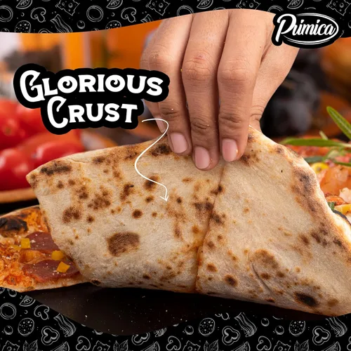 Vista 2 de Primica Pizza Steel XL para horno y parrilla, 16 x 13.4 pulgadas, el mejor cambiador de juego de corteza, perfecto para pizza horneada al horno