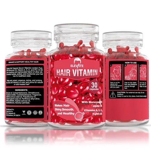 Vista 8 de Elevate Cápsulas de aceite de suero para tratamiento capilar, fórmula acondicionadora e hidratante con aceites de argán y jojoba, vitaminas A, C, E