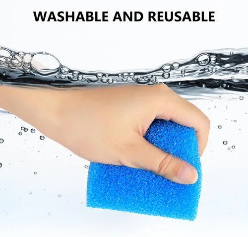 Vista 4 de fishkeeper Esponja de Filtro de Repuesto para Acuarios (Paquete de 3), Esponja de Filtro Biológico Lavable y Reutilizable para Tanques de Peces