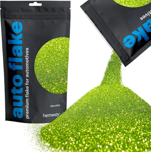 Vista 48 de Hemway Purpurina metálica automotriz MICROFINE 1/256" .004" 0.1mm 100 micras, aditivo de pintura en escamas metálicas 100 g para uso con pintura