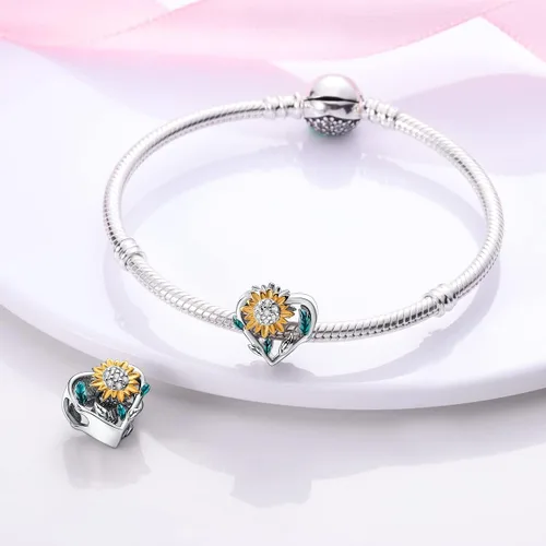Vista 2 de NARMO Dijes para pulseras Pandora de plata de ley 925 con forma de corazón para pulseras de mariposas, dijes originales para mujeres