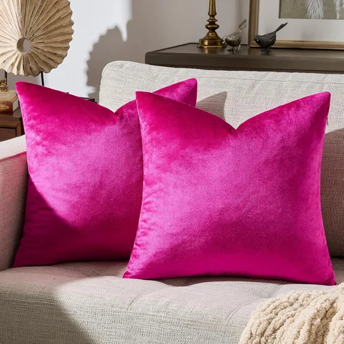 Vista 180 de GIGIZAZA Juego de 2 fundas de almohada doradas de terciopelo de 20 x 20 pulgadas para sofá Almohadas para sofá, tela texturizada suave de 9.88