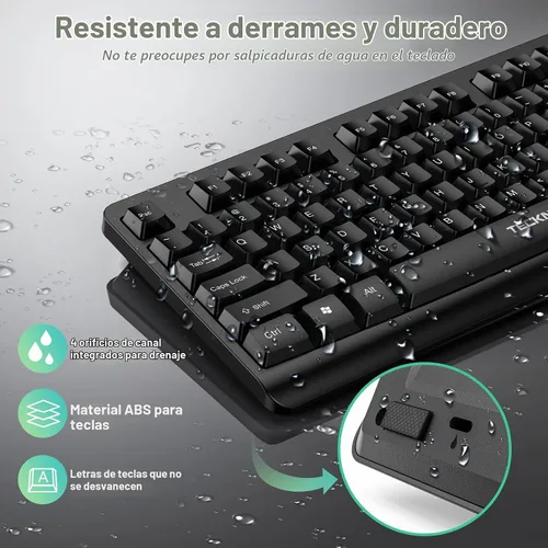 Vista 5 de TECKNET Combo de teclado y mouse inalámbricos para computadora portátil