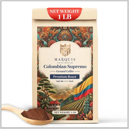 Vista 10 de Marquis - Café molido Yirgacheffe etíope, tostado molido rico y audaz, tostado medio fresco con un sabor afrutado, café etíope premium, 1 libra