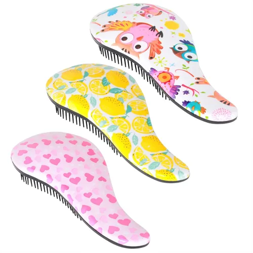 Vista 8 de 79STYLE 3 cepillos desenredantes para el cabello, sin enredos, para niños, sin nudos, sin dolor, desenredante para cabello fino y rizado