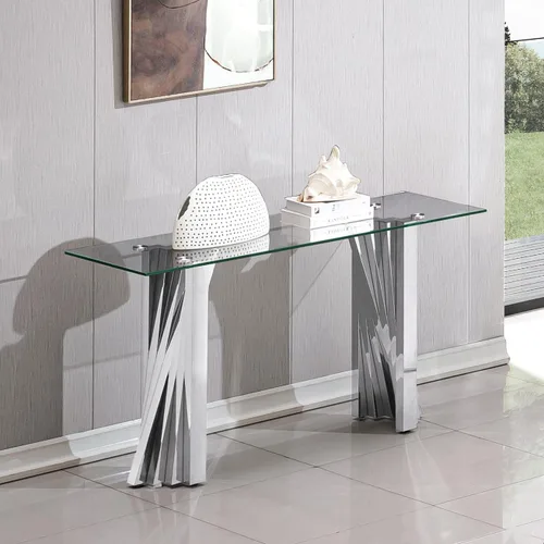 Vista 33 de Mesa auxiliar de cristal dorado de lujo, moderna mesa de centro cuadrada para sofá con base de acero inoxidable con espejo brillante, mesa de noche