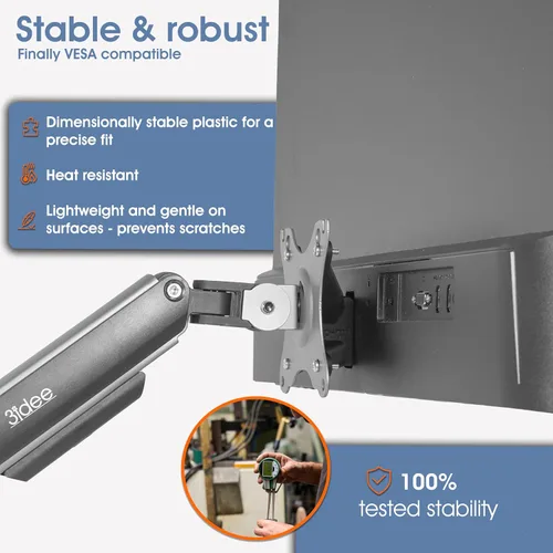 Vista 4 de 3IDEE Adaptador de montaje VESA para monitor HP (524sa, 524sf, 524sw, 527sa, 527sf, 527sw, 532sf, M22f, M24f, M27f, M32f) - Adaptador de montaje