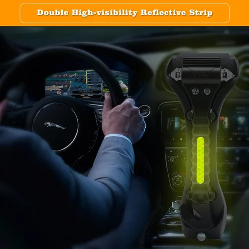 Vista 8 de THINKWORK 2 piezas 2 en 1 rompeventanas de coche con martillo de vidrio de Nuevo 2-negro