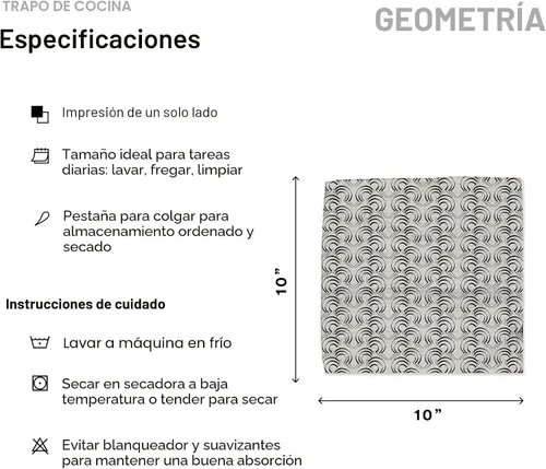 Vista 6 de GEOMETRY Paños de Cocina - Paños de Cocina de Secado Rápido para Cocina - Trapos de Cocina Premium con Geoweave - Juego de 3 Piezas Night Reeds