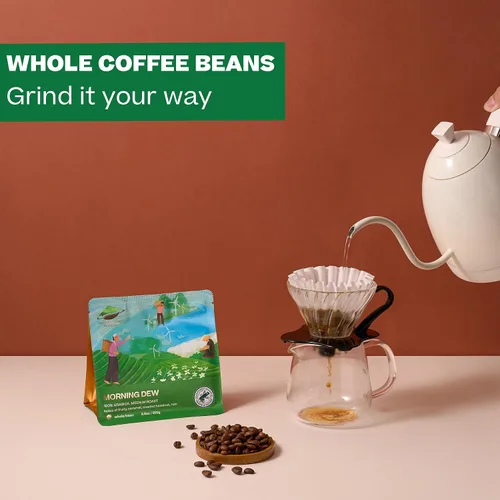 Vista 2 de Conihat Café de grano entero - 100% arábica vietnamita premium, tostado medio, notas afrutadas, caramelo y avellana, rico y suave, bajo en ácido