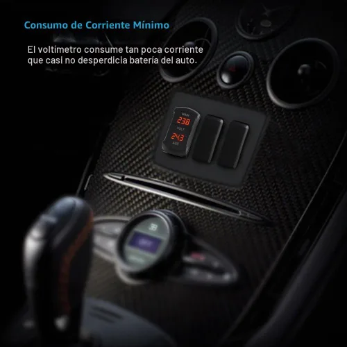 Vista 2 de MICTUNING - Voltímetro digital LED con panel doble, monitor de voltaje estilo interruptor basculante para camioneta, pickup y camión con paquete