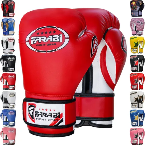 Vista 7 de Farabi - Guantes de boxeo para niños, para Muay Thai, Kick Boxing, entrenamiento, MMA, saco de boxeo