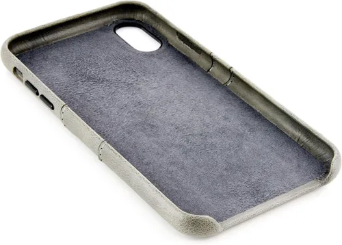Vista 8 de Dockem Funda tipo cartera para iPhone XR (6.1"): Placa de metal integrada para montaje magnético y 2 tarjeteros (Exec M2, cuero sintético, gris)