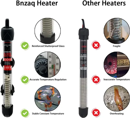 Vista 3 de Calentador de acuario para pecera, calentador de termostato sumergible de temperatura ajustable, 25 W/50 W/100 W/150 W/200 W/300 W