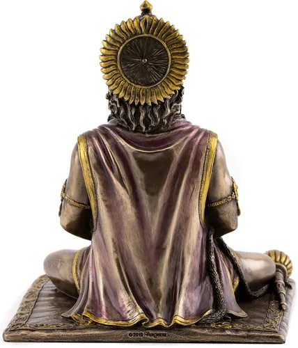 Vista 3 de Top Collection Hanuman - Estatua hindú de Dios de la Fuerza en bronce fundido en frío de primera calidad, figura coleccionable de 7.5 pulgadas