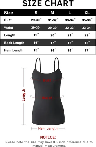 Vista 4 de Air Curvey 4 camisolas para mujer, camisolas básicas, camiseta ajustable, camiseta sin mangas con tirantes delgados