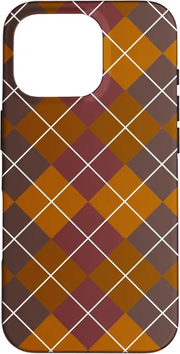 Vista 20 de iPhone 16 lindo tartán marrón cuadros para niñas escocesas y otoño otoño caso