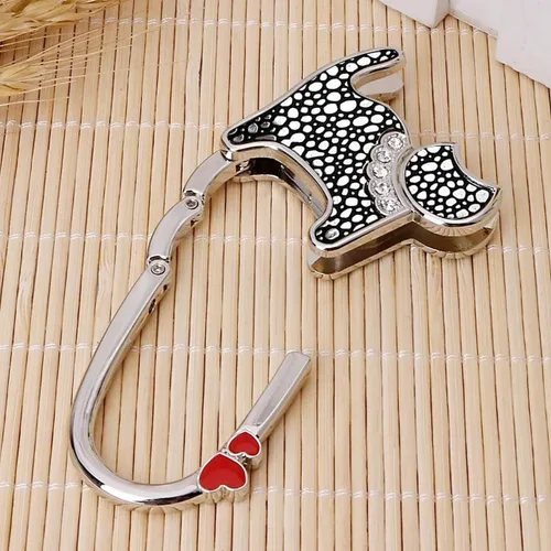 Vista 4 de KSMD Ganchos para bolsos con diseño de gato para mesa y bares, organizadores portátiles para colgar bolsos, soporte para bolsillo, bolsa