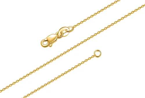 Vista 6 de BORUO Collar de cadena de cable de plata de ley 925 Cadena de cable impermeable chapada en oro de 14K Collar de plata italiana de 1mm y 1.5mm