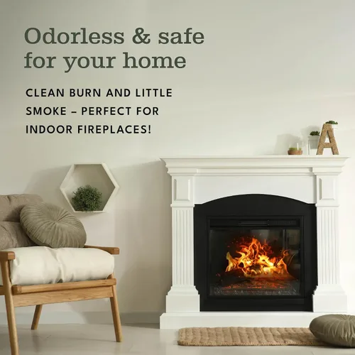 Vista 5 de Superior Trading Mini Leña de Roble con Cápsulas Iniciadoras de Fuego, Iniciador de Chimenea de Invierno, Estufa de Leña, Leña Seca al Horno