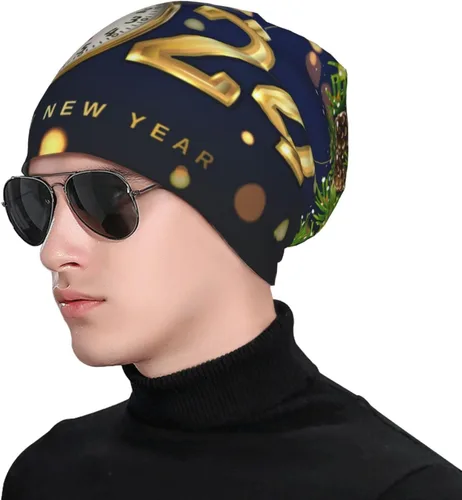 Vista 3 de Año del Dragón Feliz Año Nuevo Chino 2024 Gorro para hombres y mujeres de punto cálido Casual Sombreros Clásico Gorro de invierno