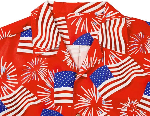 Vista 12 de Camisa hawaiana para hombre, con estampado floral, cómoda, con botones, casual, manga corta, ropa de playa para hombre
