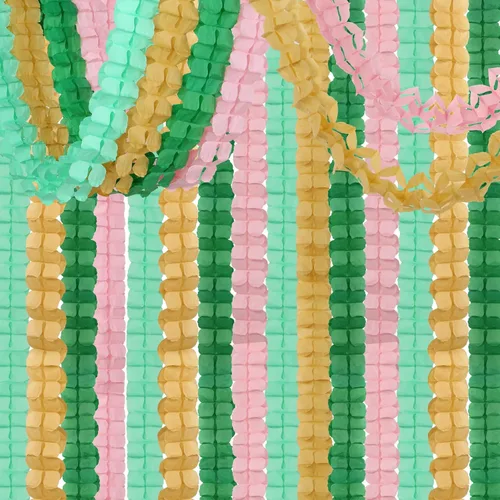 Vista 11 de Guirnalda de serpentinas para decoración de fiesta, color negro, verde y plateado - 12 piezas, guirnalda de papel de trébol de cuatro hojas