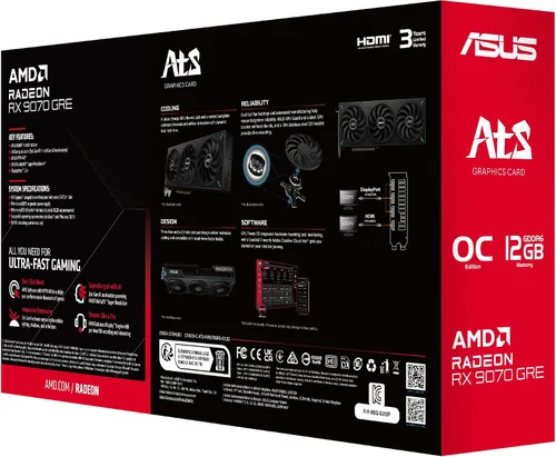 Vista 11 de ASUS ATS Radeon RX 9070 GRE 12GB GDDR6 OC Edition Tarjeta gráfica