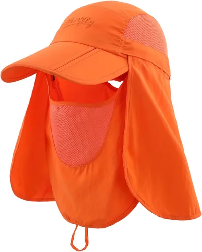 Vista 7 de Connectyle Sombreros de pesca con protección solar UPF 50+ para hombre con solapa extraíble para el cuello Azul aguamarina