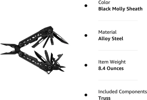 Vista 8 de Gerber Gear Truss Multiherramienta, regalos para hombres, alicates de punta de aguja EDC 17 en 1, incluye cuchillo de bolsillo, destornillador