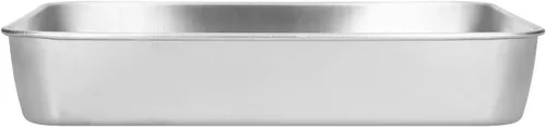 Vista 8 de Bandeja para asar, bandeja rectangular de acero inoxidable para hornear y estante para cocinar hornear (9.3 x 6.9 x 2.0 in)