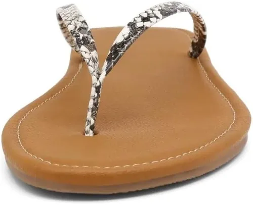 Vista 2 de Sandalias de tanga para mujer, sandalias planas para mujeres y niñas, esenciales para vacaciones de verano, sandalias elegantes para mujer