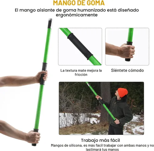 Vista 6 de Podadora de poste de árbol de 27 pies, ramas manuales, recortadora de ramas de árbol, herramientas de jardín, sierras de poste de mano, sistema