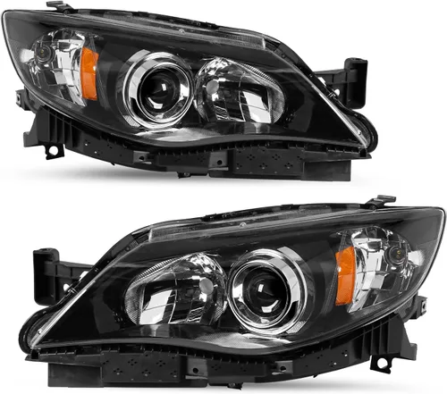 Vista 9 de SOCKIR - Conjunto de faros delanteros halógenos compatible con Subaru Impreza WRX Outback Sport 2008-2011, faro proyector con carcasa cromada
