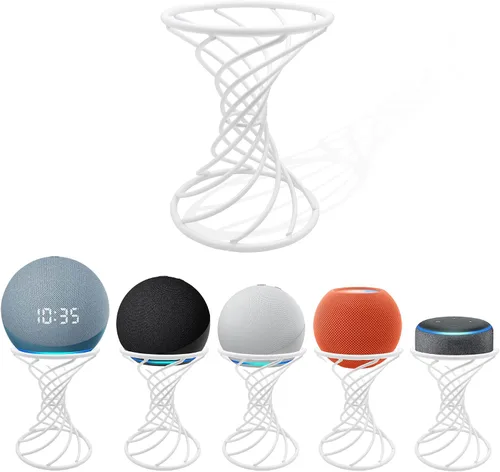 Vista 9 de Dutiplus Soporte decorativo de mesa para altavoz inteligente para Echo Dot 5ª/4ª/3ª/2ª generación, Echo 4nd/3ª/2ª generación, Echo Glow, Apple Cromo