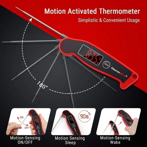 Vista 8 de ThermPro TP17 Termómetro digital para carne con sondas dobles + ThermoPro TP19 Termómetro termopar impermeable ultra rápido