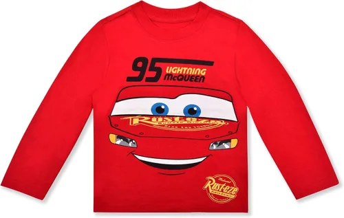 Vista 2 de Disney Cars Boys Long Sleeve Shirt Costume and Jogger Set for Toddler and Little Kids RedBlack