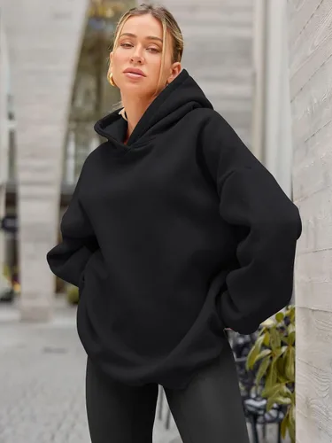 Vista 3 de EFAN Sudaderas con capucha de gran tamaño para mujer, sudaderas de forro polar con capucha, suéteres casuales y cómodos, ropa de moda de otoño 2023