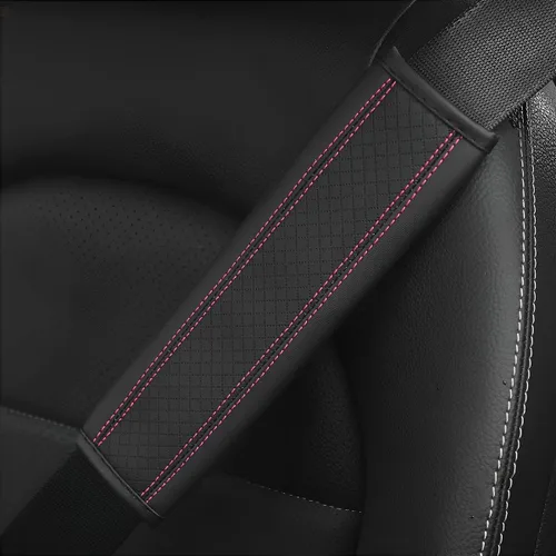 Vista 9 de zipelo - Juego de 2 piezas de fundas para cinturón de seguridad de auto, almohadillas de cuero transpirables para el hombro que protegen tu cuello