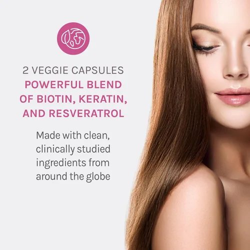 Vista 4 de Tratamiento de queratina de Reserveage Nutrition con biotina y resveratrol para cabello, AA1140, 1, 1