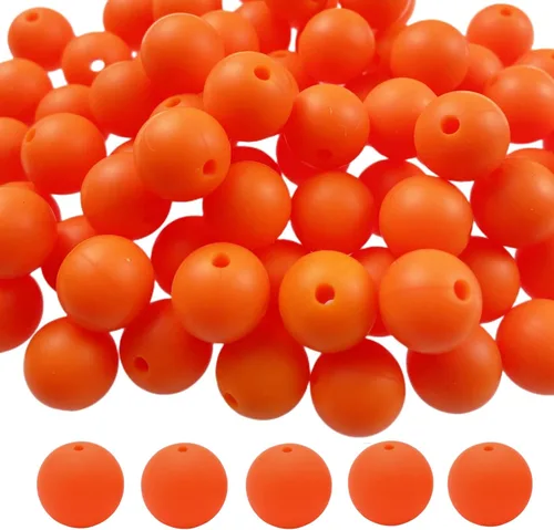 Vista 24 de Abalorios de silicona, 120 piezas de 6 mm abalorios redondos de silicona para hacer llaveros, pulseras, collares, aretes, joyas, manualidades DIY