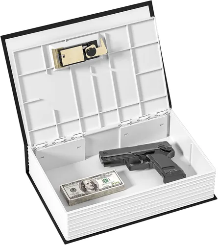 Vista 3 de KMC Caja fuerte con cerradura de combinación, caja fuerte de metal con diseño de diccionario para adultos, alcancía oculta para ahorrar dinero