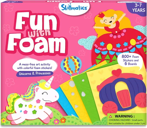 Vista 10 de Skillmatics Arte de calcomanías de espuma – Disney Princess, más de 800 calcomanías de espuma 3D, diversión sin desorden para niños, kits