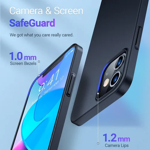 Vista 3 de TORRAS Slim Fit diseñado para iPhone 12 Mini Case 5.4 pulgadas [2ª generación] Ultra Delgado Plástico Duro Suave Suave Touch Funda protectora