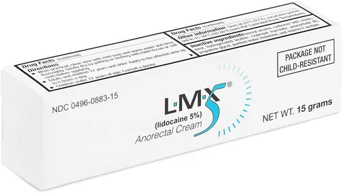 Vista 2 de LMX5 Crema para aliviar el dolor de lidocaína, tubo de 0.53 oz